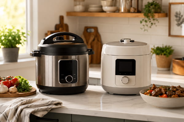 Instant Pot and multi-cooker on a modern kitchen counter