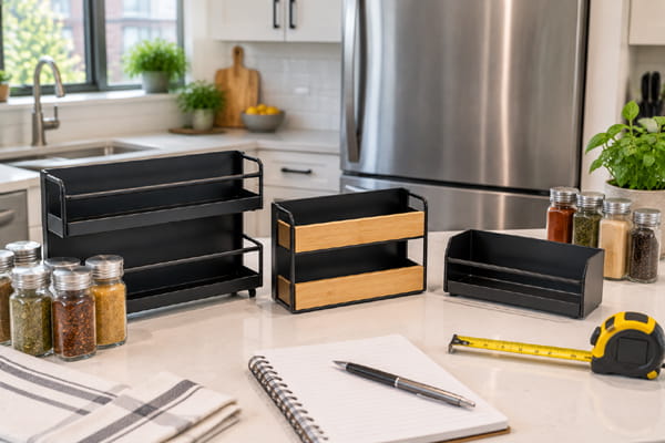 Comparing different magnetic spice racks before buying for refrigerator storage